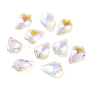AB Color Plated Electroplate Glass Pendants, Faceted, Leaf, Lilac, 16x11x6mm, Hole: 1mm(EGLA-O003-06C-08)