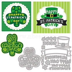 2Pcs 2 Styles Saint Patrick's Day Carbon Steel Cutting Dies Stencils, for DIY Scrapbooking, Photo Album, Decorative Embossing Paper Card, Stainless Steel Color, Clover Pattern, 8~11.8x8.1~10.8x0.08cm, 1pc/style(DIY-WH0309-694)