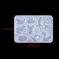 Food Grade DIY Silhouette Silicone Pendant Molds, Decoration Making, Resin Casting Molds, For UV Resin, Epoxy Resin Jewelry Making, Reptile, White, Snail, 91x130x4.5mm(PW-WG67325-06)