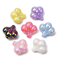Plating Opaque Acrylic Beads, Iridescent, Balloon, Mixed Color, 21.5x22x13mm, Hole: 3mm(AC-CBAE647-06)