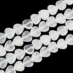 1 Strand Natural Quartz Crystal Beads Strands, Rock Crystal Beads, Heart, 10x10.5~11x5mm, Hole: 1.2mm, about 40pcs/strand, 15.35''(39cm)(G-OC0005-76)