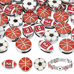 AHADERMAKER 36pcs 3 style Alloy Slide Charms, with Enamel, Sports Goods, Mixed Color, 12.5~14.5x9~13.5x3.5~4.5mm, Hole: 1.5x7~8.5mm, 12pcs/style(ENAM-GA0001-02)