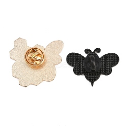 4Pcs 4 Style Creative Zinc Alloy Brooches, Enamel Pin, with Iron Butterfly Clutches or Rubber Clutches, Bee & Honey, Golden, Mixed Color, 22~32x23~35mm, Pin: 1mm, 1pc/style(JEWB-LS0001-45A)