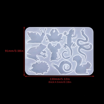 Food Grade DIY Silicone Pendant Molds, Decoration Making, Resin Casting Molds, For UV Resin, Epoxy Resin Jewelry Making, Reptile, White, Snail, 91x130x4.5mm