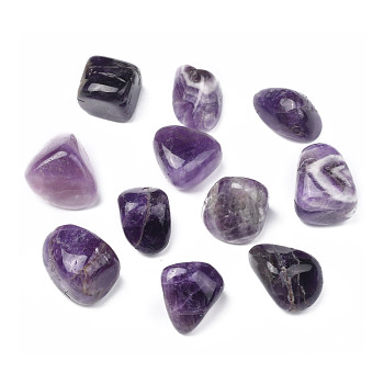 Natural Amethyst Beads, Healing Stones, for Energy Balancing Meditation Therapy, Tumbled Stone, Vase Filler Gems, No Hole/Undrilled, Nuggets, 20~35x13~23x8~22mm