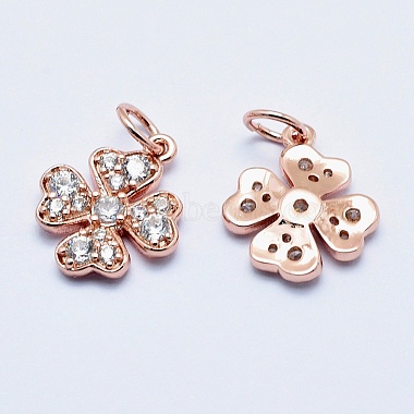 Brass Micro Pave Cubic Zirconia Charms(RB-I078-65RG-NR)-2