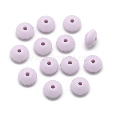 12mm Lilac Rondelle Silicone Beads