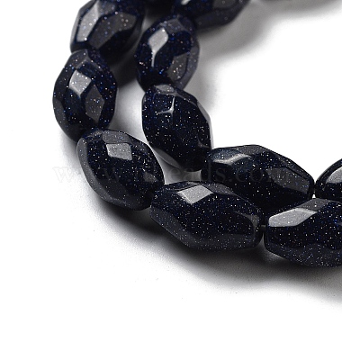 Synthetic Blue Goldstone Beads Strands(G-P520-C25-01)-4