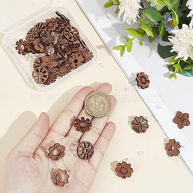 36Pcs 9 Style Walnut Wood Stud Earring Findings(MAK-UN0001-43)-3