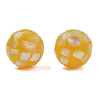 Perles naturelles de la coquille jaune(SHEL-N026-189B-04)-3