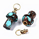 Assembled Natural Bronzite and Synthetic Turquoise Openable Perfume Bottle Pendants(G-S366-057A)-4