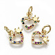 Brass Micro Pave Colorful Cubic Zirconia Charms(ZIRC-S067-165-NF)-1