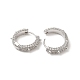 Brass Micro Pave Cubic Zirconia  Hoop Earrings(EJEW-P292-07P)-2