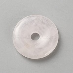 Natural Rose Quartz Pendants, Donut/Pi Disc Charms, 30x5.5mm, Hole: 6mm(G-WH0016-54A)