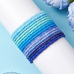 14Pcs Glass Seed Beads Stretch Bracelets for Women, Round, Gradient Color, Mixed Color, Bead: 3~3.5mm, Inner Diameter: 2.24~2.32 inch(5.7~5.9cm)(BJEW-MZ00266)