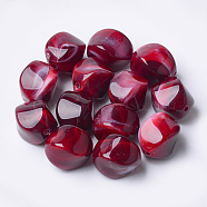 Acrylic Beads, Imitation Gemstone Style, Nuggets, Dark Red, 15.5x12x12mm, Hole: 1.8mm, about 310pcs/500g(OACR-T007-08E)