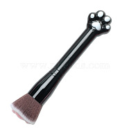 Cat Paw Shape Nylon Makeup Mask Brush, Facial Cosmetic Brushes, Plastic Handle, Saddle Brown, 16.5x4.1cm(ANIM-PW0001-125C)