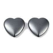 Synthetic Non-magnetic Hematite Beads, Half Drilled, Heart, 24.5x25x7.5mm, Hole: 1mm(G-G174-01)