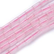 Natural Rose Quartz Beads Strands, Column, 4x2.2mm, Hole: 0.8mm, about 99pcs/strand, 15.7 inch(40cm)(G-G783-03)