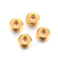304 Stainless Steel Spacer Beads, Flat Round, Golden, 5x2mm, Hole: 1.5mm(X-STAS-F191-13G-B)