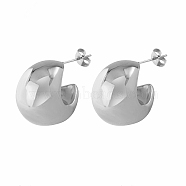 304 Stainless Steel Stud Earrings for Women, Teardop, Stainless Steel Color, no size(IL8099-2)