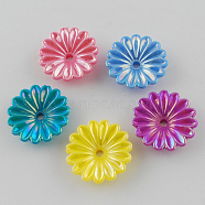 Opaque Acrylic Beads, AB Color Plated, Flat Round, Mixed Color, 31x7mm, Hole: 4mm, about 295pcs/500g(SACR-Q066-M)
