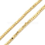 Electroplated Synthetic Non-Magnetic Hematite Beads Strands, Cube, Golden Plated, 1x1x1mm, Hole: 0.5mm, about 405pcs/strand, 15.94''(40.5cm)(G-I360-T01-02)