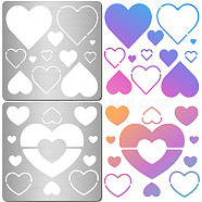 Valentine's Day Stainless Steel Metal Cutting Dies Stencils, for DIY Scrapbooking/Photo Album, Decorative Embossing, Matte Stainless Steel Color, Heart, 120x120mm, 2pcs/set(DIY-WH0518-001)