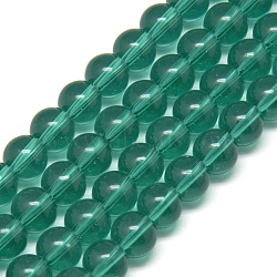 Glass Beads Strands, Round, Teal, 6mm, Hole: 1mm, about 50pcs/strand, 13 inch(X-GR6mm53Y)