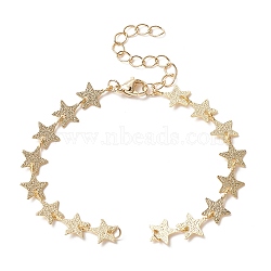 Brass Star Link Chain Bracelet Making, with Lobster Clasp, for Link Bracelet Making, Golden, 6-1/4 inch(16cm)(AJEW-JB01150-01)