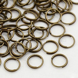 Brass Split Rings, Double Loops Jump Rings, Antique Bronze, 7x1.2mm, about 5.8mm inner diameter, about 273pcs/20g(X-JRDC7MM-NFAB)