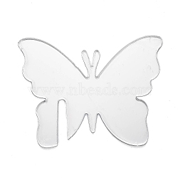 Acrylic Wine Glass Charms, Goblet Marker, Butterfly, Light Grey, 42x55x1.5mm(AJEW-XCP0002-47)