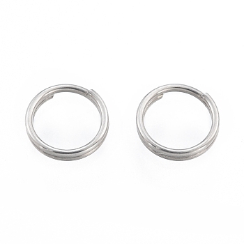 304 Stainless Steel Split Rings, Double Loops Jump Rings, Stainless Steel Color, 6x1mm, Inner Diameter: 5mm, Single Wire: 0.6mm
