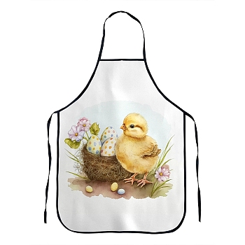 Easter Theme Polyester Sleeveless Apron, with Double Shoulder Belt, Yellow, 800x600mm