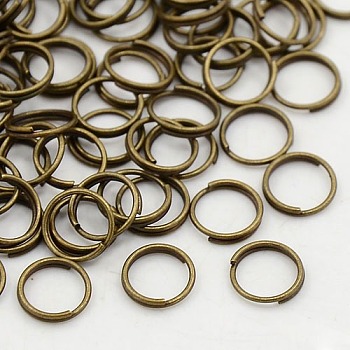 Brass Split Rings, Double Loops Jump Rings, Antique Bronze, 7x1.2mm, about 5.8mm inner diameter, about 204pcs/15g