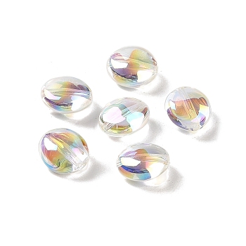 Acrylic Beads, Imitation Baroque Pearl Style, Oval, Clear AB, 11x9.5x6mm, Hole: 1.3mm