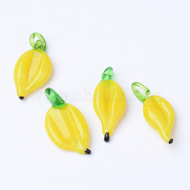 Yellow Fruit Lampwork Pendants