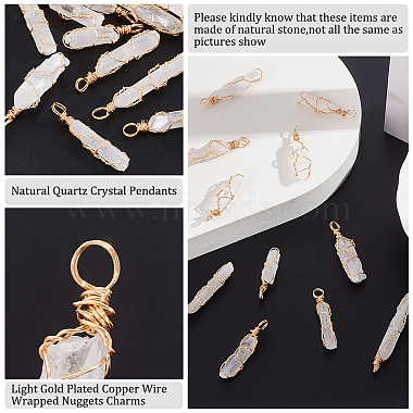 15Pcs Natural Quartz Crystal Pendants(PALLOY-AB00134)-4