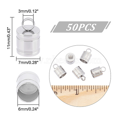 50Pcs 304 Stainless Steel Cord Ends(STAS-UN0041-50)-3