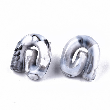 Opaque Resin Stud Earrings(EJEW-T012-01-A03)-2