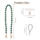 Natural Green Aventurine & 304 Stainless Steel Round Beaded Mobile Straps(HJEW-SW00043-03)-2