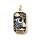 Tarot Card Brass Enamel Pendents(KK-R212-02G-02)-1