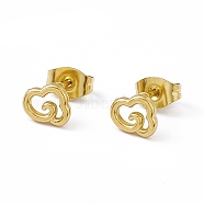 Vacuum Plating 304 Stainless Steel Tiny Cloud Stud Earrings for Women, Golden, 6x7mm, Pin: 0.8mm(EJEW-P212-08G)