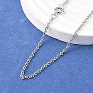 316 Stainless Steel Cable Chain Necklaces, with Brass Spring Ring Clasps, Stainless Steel Color, 27.7 inch(70.5cm)(X-NJEW-JN01047-04)