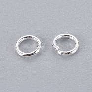 304 Stainless Steel Jump Rings, Open Jump Rings, Silver Color Plated, 18 Gauge, 6x1mm, Inner Diameter: 4mm, about 50pcs/5g(X-STAS-E464-09B-S)