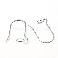 316 Surgical Stainless Steel Hoop Earrings Findings Kidney Ear Wires, 21 Gauge, 25x12mm, Pin: 0.7mm(X-STAS-E009-5)