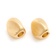 Matte Style Brass Beads, Long-Lasting Plated, Twist, Real 14K Gold Plated, 5x4x4mm, Hole: 1.6mm(X-KK-L155-20MG)