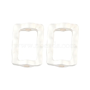 Alloy Beads, Rectangle, Matte Silver Color, 22x15x4.5mm, Hole: 3mm, 16x9mm inner diameter(FIND-B038-21A-MS)