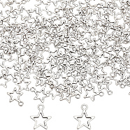 150Pcs Tibetan Style Alloy Charms, Star, Antique Silver, 14.5x12x1mm, Hole:2mm(FIND-SC0002-89)