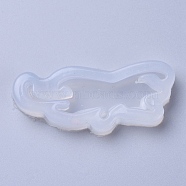 Silicone Molds, Resin Casting Molds, For UV Resin, Epoxy Resin Jewelry Making, Cat Shape, White, 54x23x8mm, Inner Diameter: 13x47mm(X-DIY-L026-061)